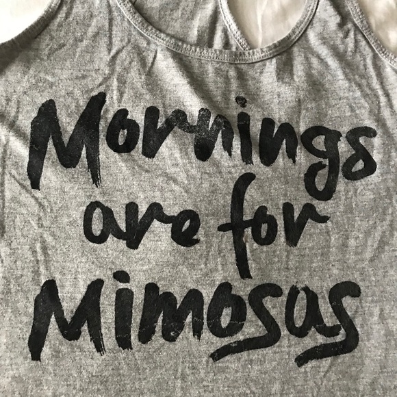 Grey Graphic Tank Top “Mornings are for Mimosas” - Picture 2 of 2